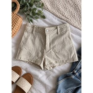 Universal Thread Striped Denim Shorts Cream Navy Pinstripe Size 8